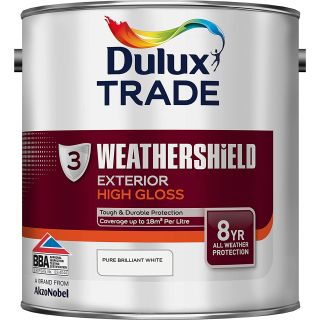 Dulux Trade Weathershield Exterior Gloss - Pure Brilliant White - 2.5 Litre 5180263