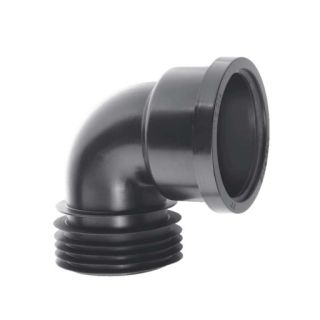 McAlpine 370DC90BL Black 90 Degree Bend Drain Connector 4in/110mm