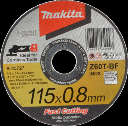 Makita Thin Cut Off Wheel 115 X 0.8 X 22 B-45727