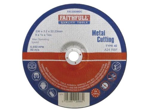 Cutting Disc Metal Depressed Centre 230mm x 3.2mm x 22mm