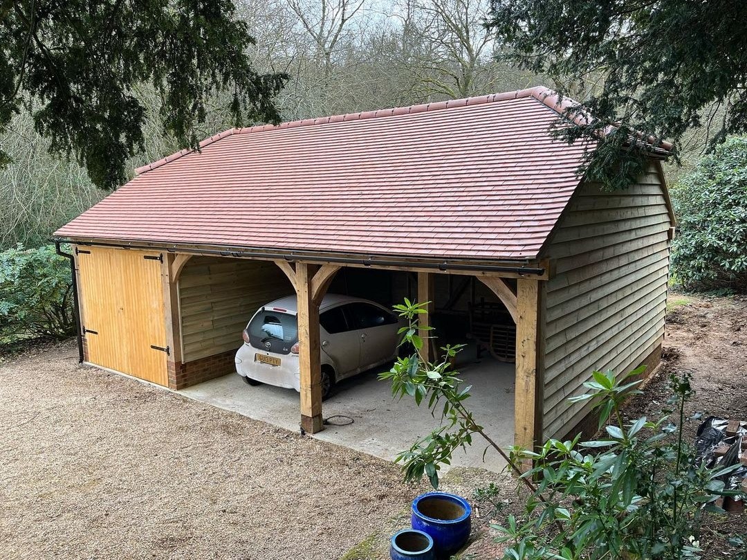 bespoke timber 3-way garage