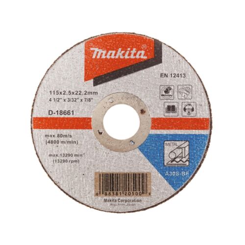 Makita Cut Off Wheel A30S 115 X 2.5 X 22.23 D-18661