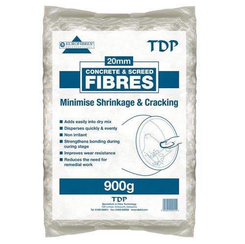 Concrete & Screed Fibres fibres PP 900G bag of 6mm polypropylene 