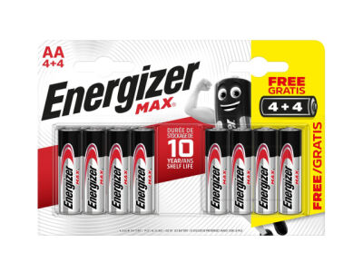 Energizer MAX® AA Alkaline Batteries (Pack 4 + 4 FREE)